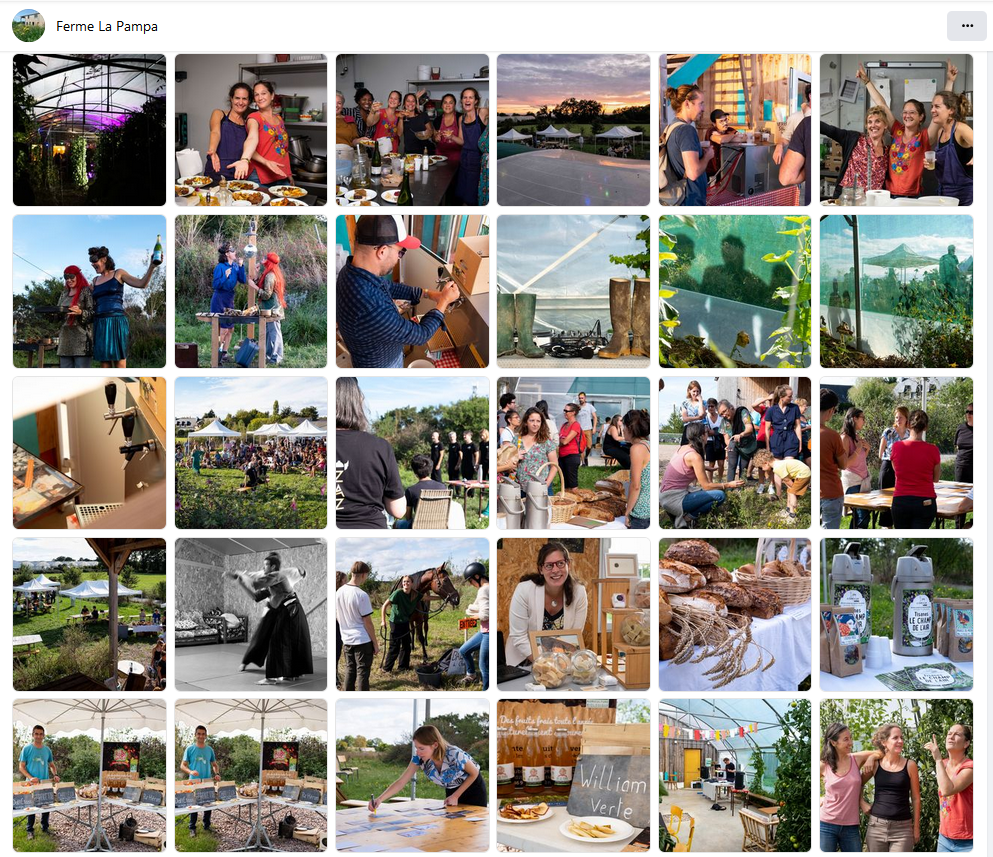 Utilisation des photographies issues du reportage évènementiel, sur le Facebook de la Ferme La Pampa, à Bruz