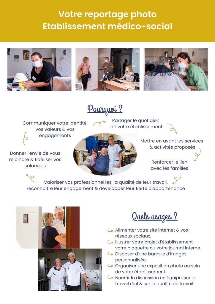 Flyer recto de la proposition de reportage photo à destination des établissements médico-sociaux
